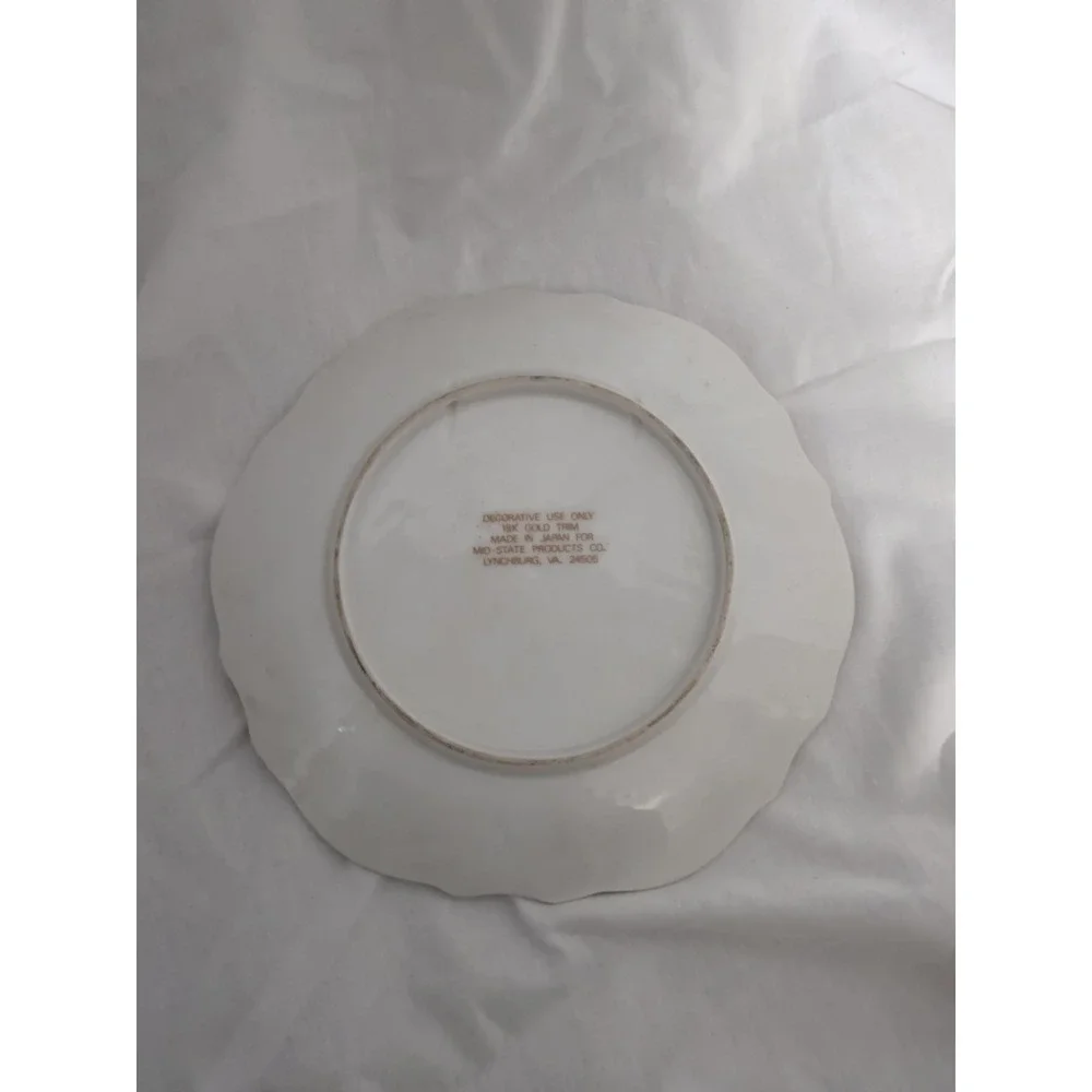 Vintage Jesus Knocking on Door Mid-State Products Plate 18 Karat Gold Trim